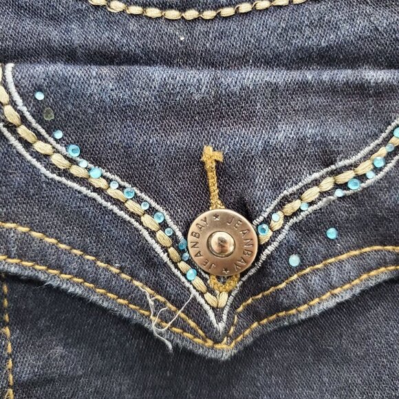 Jeanbay Woman's Super Stretch Dark Wash Denim Bootcut Jeans Plus Size 22W - Picture 3 of 6